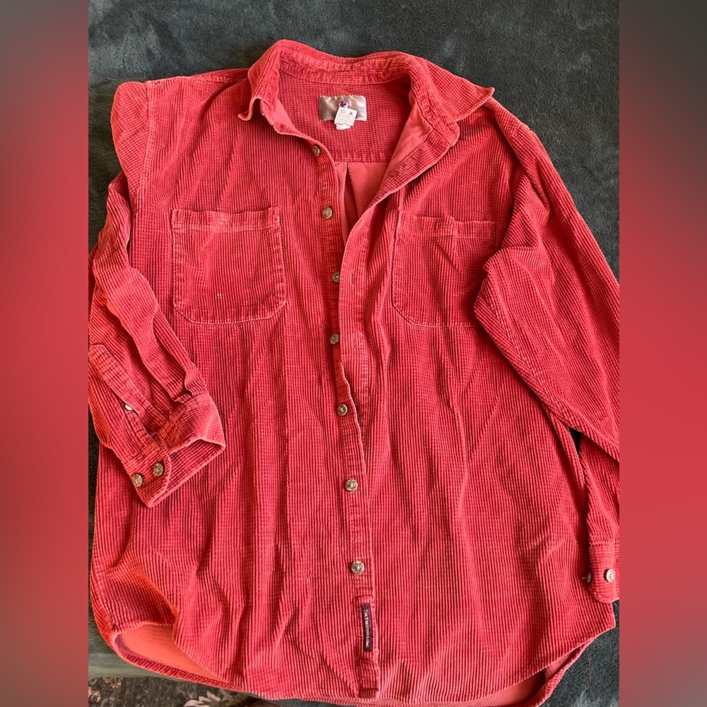 Vintage Territory Ahead Waffle Pattern Button Up